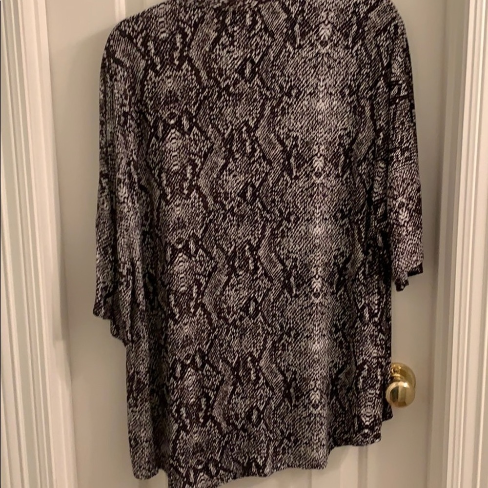 Michael Stars Black White Tan Snake Animal Print Kimono Cardigan Small Oversized - Picture 4 of 6